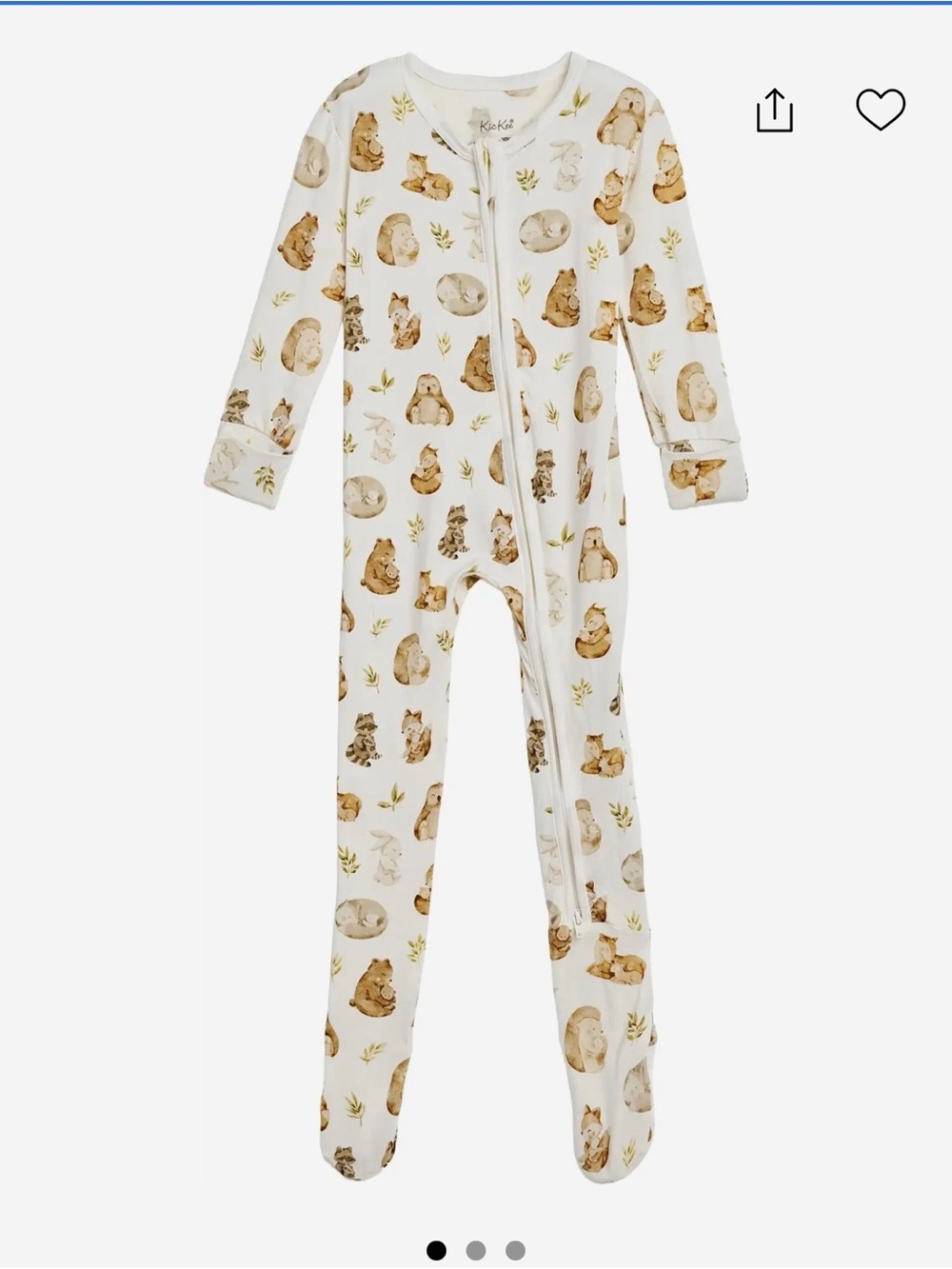 (SET) 2x Kickee Pants Footie Pajamas Blue Wave 3T & Croissant 2T Footed Pajamas